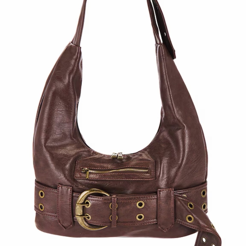 8 Other Reasons: Studded Brown Shoulder Bag